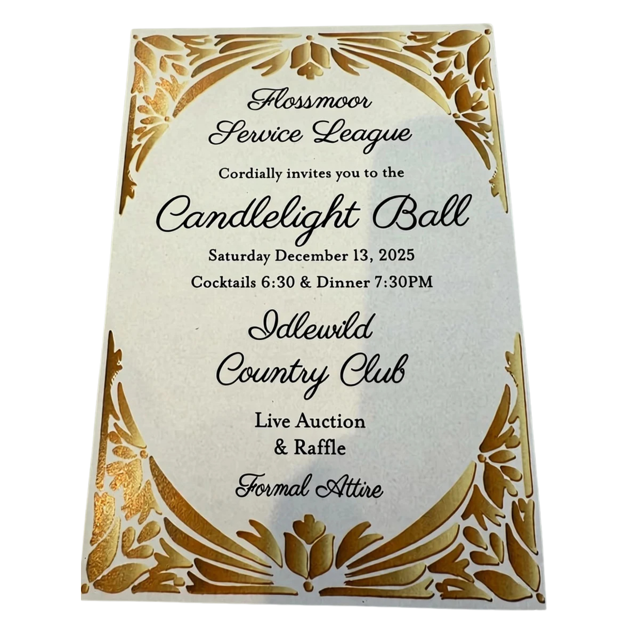 Flossmoor Service League Candlelight Ball invitation