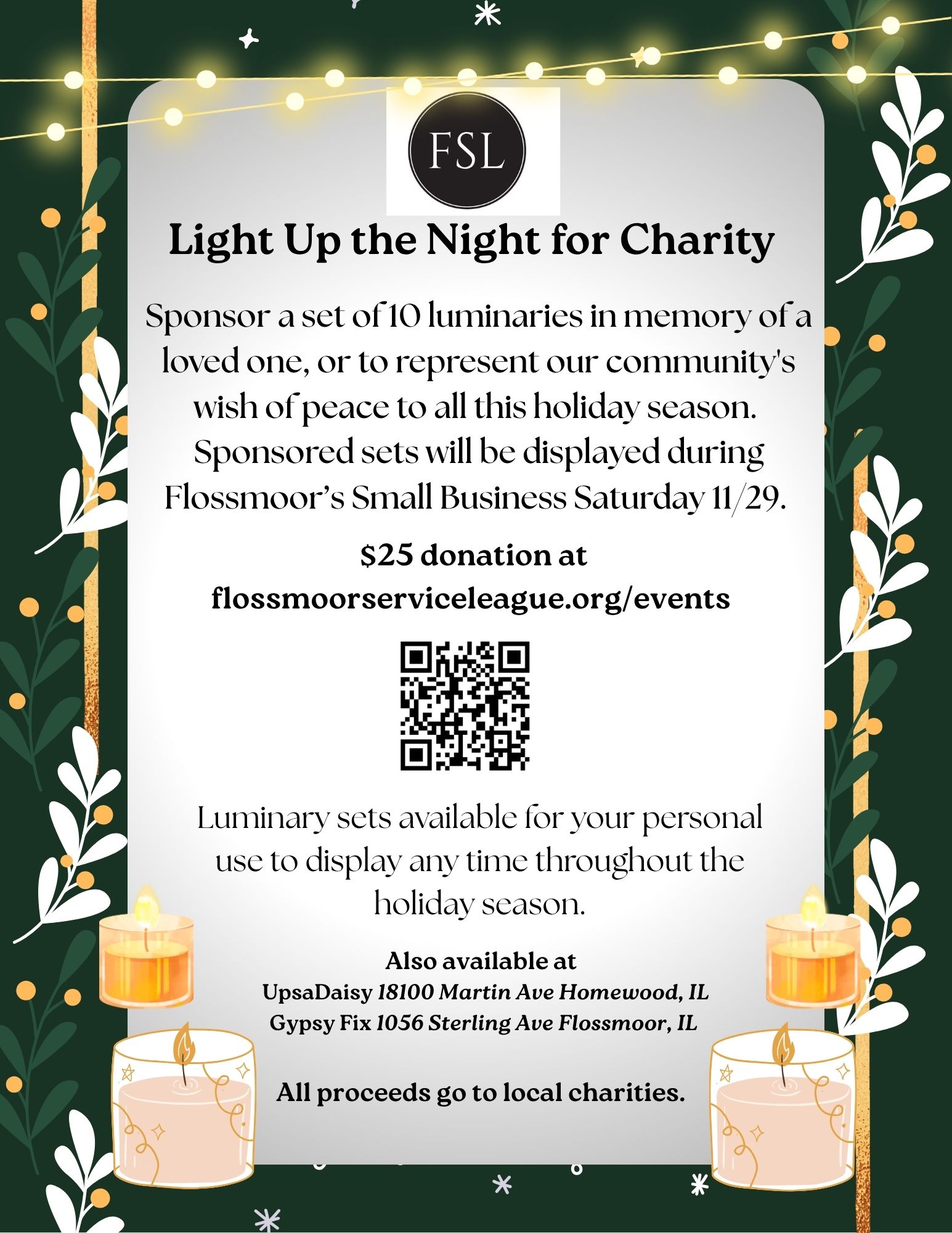 Light Up the Night for Charity luminary event